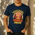 Preschool Gobble Squad Cute Turkey Thanksgiving Teacher Men's Casual T-Shirt Navy Preschool Gobble Squad Cute Turkey Thanksgiving Teacher Men's Casual T-Shirt Navy