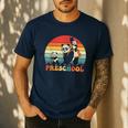 Preschool Panda Back To School Teacher Student Men's Casual T-Shirt Navy