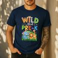 Preschool Teacher Kids Back To School Wild About Pre-K Men's Casual T-Shirt Navy Preschool Teacher Kids Back To School Wild About Pre-K Men's Casual T-Shirt Navy