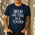 Pretend I'm A Teacher Halloween Costume Men's Casual T-Shirt Navy