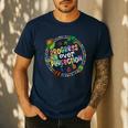 Progress Over Perfection Caterpillar Back To School Teacher Men's Casual T-Shirt Navy