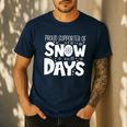 Proud Supporter Of Snow Days Teacher Christmas Men Women Men's Casual T-Shirt Navy