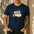 PTA Crew Back To School Volunteer Board Mom Parent Teacher Men's Casual T-Shirt Navy