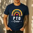 PTO Crew Parent School Volunteer Board Mom Parent Teacher Men's Casual T-Shirt Navy