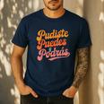Pudiste Puedes Podras Maestra Spanish Teacher Men's Casual T-Shirt Navy