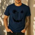 Pumpkin Artist Halloween Art Teacher Men's Casual T-Shirt Navy