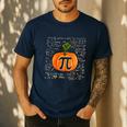 Pumpkin Pi Math Teacher Halloween Pumpkin Pi Men's Casual T-Shirt Navy