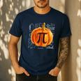 Pumpkin Pie Halloween Thanksgiving Math Teacher Pi Day Men's Casual T-Shirt Navy Pumpkin Pie Halloween Thanksgiving Math Teacher Pi Day Men's Casual T-Shirt Navy