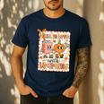 Pumpkin Teacher Preppy Fall In Love With Learning Autumn Men's Casual T-Shirt Navy