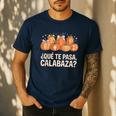 Qué Te Pasacalabaza Fall Immersion Teacher Spanish Teacher Men's Casual T-Shirt Navy Qué Te Pasacalabaza Fall Immersion Teacher Spanish Teacher Men's Casual T-Shirt Navy