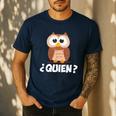 Quien Who Owl Spanish Teacher Men's Casual T-Shirt Navy