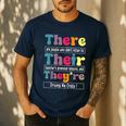 There Their They'Re English Teacher Grammar Memes Men's Casual T-Shirt Navy There Their They'Re English Teacher Grammar Memes Men's Casual T-Shirt Navy