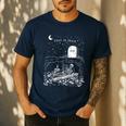 Read In Peace Skeleton Halloween Book Reading Spooky Teacher Men's Casual T-Shirt Navy Read In Peace Skeleton Halloween Book Reading Spooky Teacher Men's Casual T-Shirt Navy