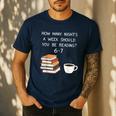 Reading 67 Six Seven Meme English Teacher Book Lover Men's Casual T-Shirt Navy Reading 67 Six Seven Meme English Teacher Book Lover Men's Casual T-Shirt Navy