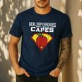 Real Superheroes Don't Wear Capes Teacher Shirt Teaching Te Men's Casual T-Shirt Navy