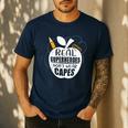Real Superheroes Wear No Capes Teacher Design Teach Men's Casual T-Shirt Navy