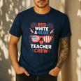 Red & Blue Teacher Crew Shirt 4th Of July Sunglasses Men's Casual T-Shirt Navy
