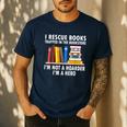 I Rescue Books Trapped In The Bookstore Book Teacher For Men Women Men's Casual T-Shirt Navy
