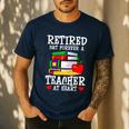 Retired But Forever a Teacher At Heart Teacher Retirement Men's Casual T-Shirt Navy