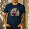 Retired Teacher Rainbow Men's Casual T-Shirt Navy