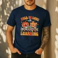 Retro Fall In Love With Learning Autumn Pumpkin Teachers Men's Casual T-Shirt Navy Retro Fall In Love With Learning Autumn Pumpkin Teachers Men's Casual T-Shirt Navy