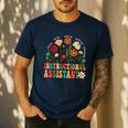 Retro Instructional Assistant Wildflowers Teacher Aide Men's Casual T-Shirt Navy Retro Instructional Assistant Wildflowers Teacher Aide Men's Casual T-Shirt Navy