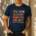 Retro PE Teacher What Are We Doing Today School Coach Women Men's Casual T-Shirt Navy Retro PE Teacher What Are We Doing Today School Coach Women Men's Casual T-Shirt Navy