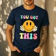 You Got This Retro Smile Motivational Testing Day Teacher Men's Casual T-Shirt Navy