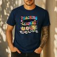 Retro Teaching Future Leaders Groovy Teacher Back To School Men's Casual T-Shirt Navy Retro Teaching Future Leaders Groovy Teacher Back To School Men's Casual T-Shirt Navy