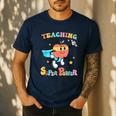Retro Teaching Is My Superpower Apple Teacher Appreciation Men's Casual T-Shirt Navy Retro Teaching Is My Superpower Apple Teacher Appreciation Men's Casual T-Shirt Navy