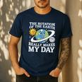 Rotation Of Earth Science Teacher Earth Day Men Women Men's Casual T-Shirt Navy Rotation Of Earth Science Teacher Earth Day Men Women Men's Casual T-Shirt Navy
