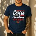 Running On Coffee And Christmas Cheer Lover Teacher For Men Women Kids Men's Casual T-Shirt Navy Running On Coffee And Christmas Cheer Lover Teacher For Men Women Kids Men's Casual T-Shirt Navy