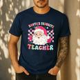 Santa Favorite Teacher Shirt Teacher Christmas Men's Casual T-Shirt Navy Santa Favorite Teacher Shirt Teacher Christmas Men's Casual T-Shirt Navy