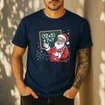 Santa Teacher 67 Math Christmas Xmas Holiday Number 67 Men's Casual T-Shirt Navy