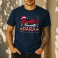 Santa's Favorite Para Christmas Paraprofessional Teacher Men's Casual T-Shirt Navy