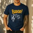 Scary Key Signature Boo Music Halloween Musician Teacher Men Women Men's Casual T-Shirt Navy Scary Key Signature Boo Music Halloween Musician Teacher Men Women Men's Casual T-Shirt Navy