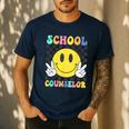 School Counselor Teacher Counseling Office School Guidance Men's Casual T-Shirt Navy