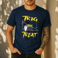 School Math Teacher Halloween 2022 Trig Or Treat Shirt Men's Casual T-Shirt Navy School Math Teacher Halloween 2022 Trig Or Treat Shirt Men's Casual T-Shirt Navy
