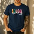 School Psychologist Rainbow Psychology Teacher Men's Casual T-Shirt Navy