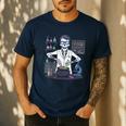 Science Teacher Halloween Skeleton Scientist Chemistry Men's Casual T-Shirt Navy