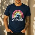Sé Amable Spanish Bilingual Teacher Be Kind Boho Rainbow Men's Casual T-Shirt Navy Sé Amable Spanish Bilingual Teacher Be Kind Boho Rainbow Men's Casual T-Shirt Navy