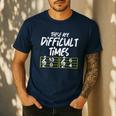 These Are Times Difficult Music Teacher Band Men Women Men's Casual T-Shirt Navy