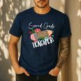 Second Grade Teacher Leopard Pencil 2nd Grade Women Teacher Men's Casual T-Shirt Navy Second Grade Teacher Leopard Pencil 2nd Grade Women Teacher Men's Casual T-Shirt Navy
