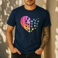 Sign Language Heart ASL For Deaf Teacher Men's Casual T-Shirt Navy Sign Language Heart ASL For Deaf Teacher Men's Casual T-Shirt Navy