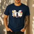 Silly Goose Spooky Teacher Halloween Cute Goosebumps Men's Casual T-Shirt Navy