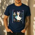 Silly Goose Teacher Club Silly Goose For Teacher Men's Casual T-Shirt Navy