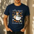 Silly Goose Teachers Club Cozy Fall Teacher Men's Casual T-Shirt Navy