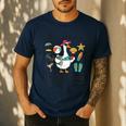 Silly Teacher Goose On The Loose School Out Summer Women Men Men's Casual T-Shirt Navy Silly Teacher Goose On The Loose School Out Summer Women Men Men's Casual T-Shirt Navy