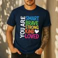 You Are SMART BRAVE STRONG KIND LOVED MOTIVATION TEACHER KID Men's Casual T-Shirt Navy You Are SMART BRAVE STRONG KIND LOVED MOTIVATION TEACHER KID Men's Casual T-Shirt Navy