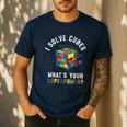 I Solve Cubes Speed Cubing Vintage Youth Math Teacher Men's Casual T-Shirt Navy
